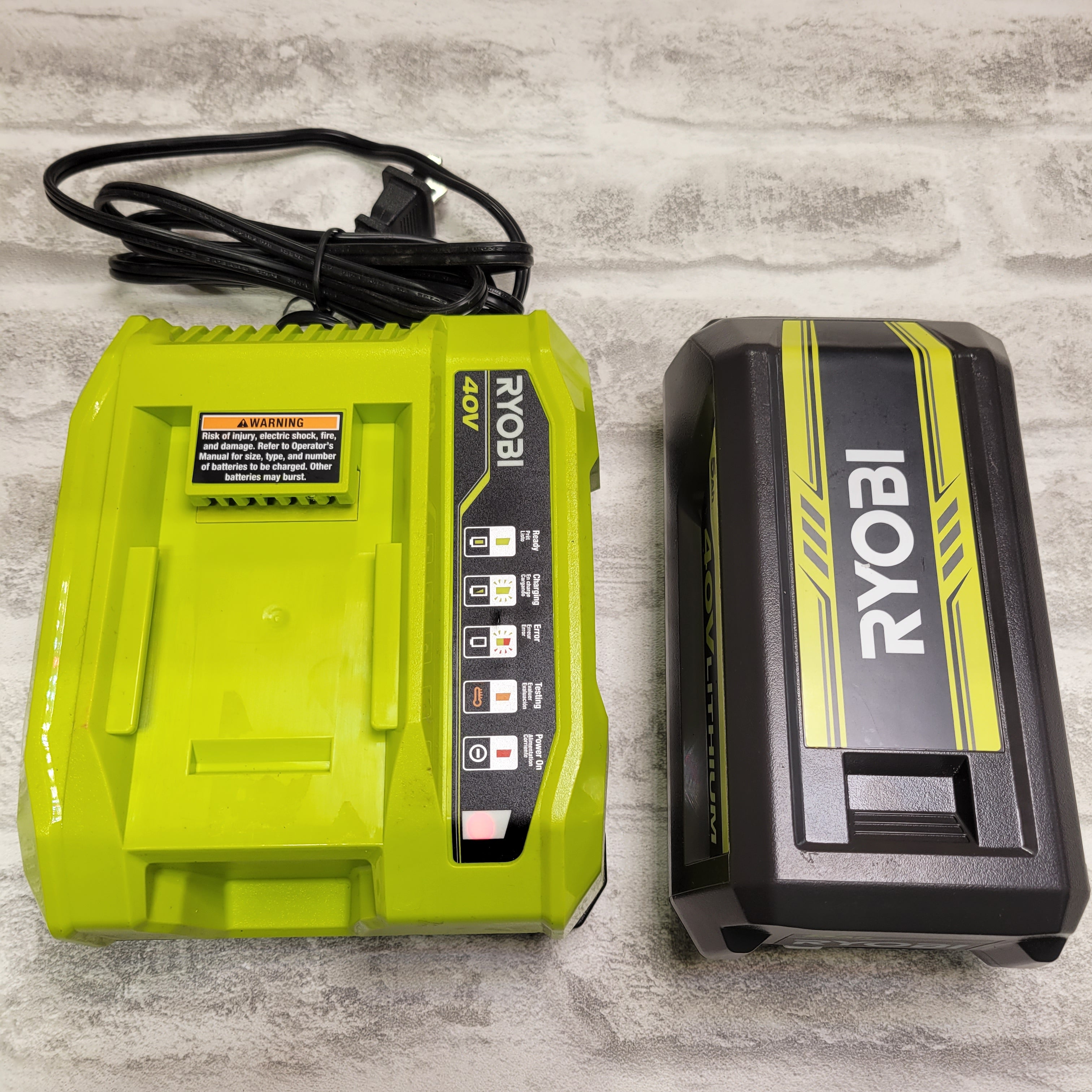 Ryobi 40V 5Ah Battery OP40504 and Charger OP406 (7654805569774)